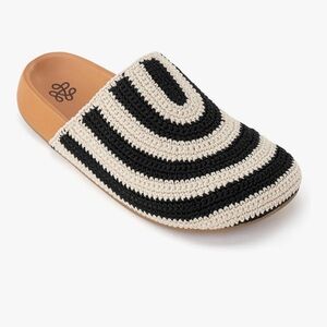 The Sak Black and Cream Mules